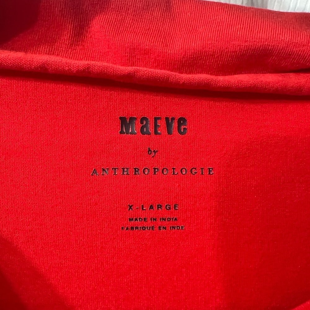 Maeve Anthropologie Mock-Neck Shell Tank Blouse Top in Tomato Size XL - Picture 6 of 7
